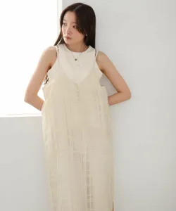 Прозрачное клетчатое платье-комбинация