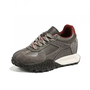 Женские повседневные низкие кроссовки с противоскользящей подошвой, износостойкие, дышащие, легкие, увеличивающие рост QING MISS, серый серый