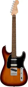 Squier Паранормальная кастомная гитара Nashville Stratocaster, гриф из лауреля, черный накладка, шоколадный двухцветный солнечный выжиг