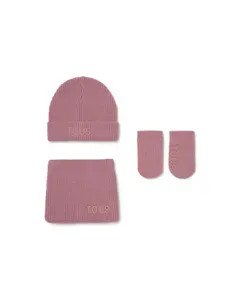 Набор для младенца из мягкого хлопка с шапочкой, перчатками и воротником Tous, розовый