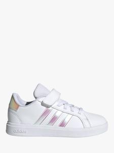 Детские кроссовки Grand Court adidas, White/Iridescent