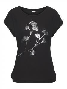 Рубашка с короткими рукавами черного цвета LASCANA