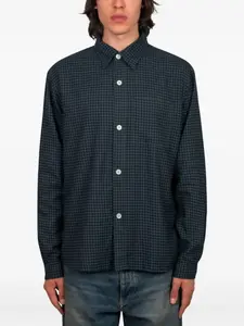 Рубашка в клетку гингем Another Aspect, синий