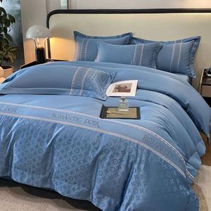 LUOLAI HOME Комплект постельного белья, 4 предмета, 150 см, пододеяльник 200×230 см, синий цвет Luoman