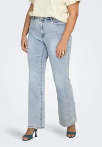Расклешенные джинсы carrose hohe taille retrofit. Only Carmakoma, Light Blue Bleached Denim