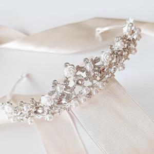 Коконет, Тиара с розами, Серебряная свадебная корона, Стразы, Гламур Kokonet