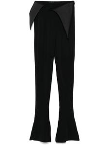 Расклешенные брюки с атласным поясом Mugler, черный