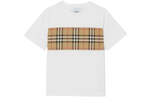 Футболка детская Burberry с винтажным узором, белый