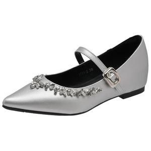 City camel Серебряные балетки Мэри Джейн, цвет Silver