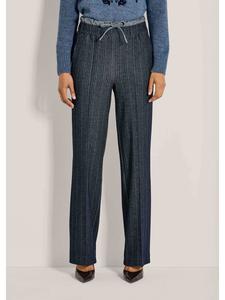 MADELEINE Элегантные трикотажные брюки с узором «елочка» в нежно-голубом/меланжевом цвете