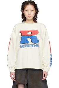 Rhude Футболка Off-White с логотипом в виде разделенного бензина, размер 12