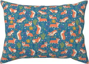 Pevtufa Наволочка с принтом корги и цветами Corgi With Flowers