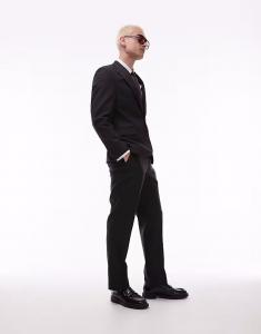 Узкие брюки Topman из льняной смеси черного цвета