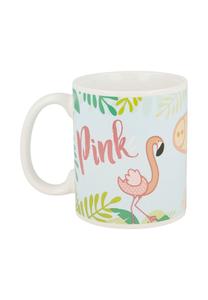 Детская керамическая кружка Peppa Pig 325 мл – розовый фламинго в подарочном наборе для Cofi, белая 12x10x10 см