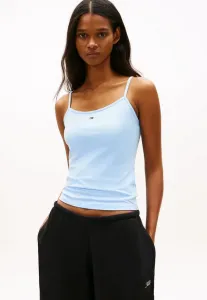 Топ с вышивкой флага на тонких бретелях Tommy Jeans, Light Powdery Blue