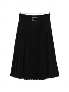 Плиссированная миди-юбка с поясом Sportmax, черный