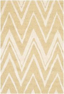 Ковер для акцента SAFAVIEH, 61 x 92 см, Cambridge Collection, Light Gold & Ivory, ручной работы шеврон из шерсти, идеально для помещений с высокой проходимостью: прихожая, гостиная, спальня (CAM711L)
