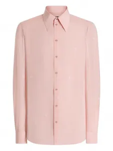 Шелковая рубашка на пуговицах Dolce & Gabbana, розовый