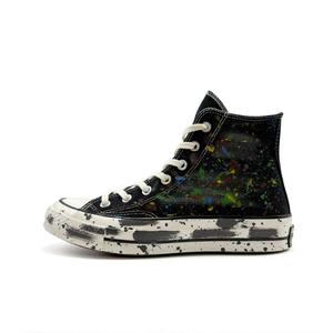 Кроссовки chuck 70s high top canvas unisex устойчивые к истиранию с ослепительными цветами Converse, черный