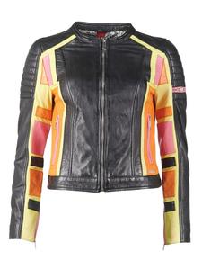 Кожаная куртка Maze Nebraska, цвет black/yellow