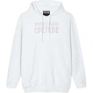 Футболка с блестящим логотипом Jeans Couture VERSACE, белая