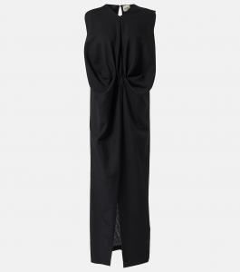 Длинное платье Niel из шерсти и мохера Khaite, черный