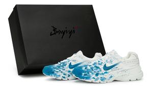 Nike Кроссовки Initiator Anti Slip с низким верхом, износостойкие, женские, белые, озерно-голубые