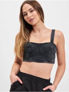 Майка TOMMY JEANS из денима черного цвета TOMMY JEANS