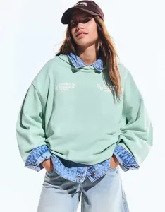 Черное худи с принтом Bershka