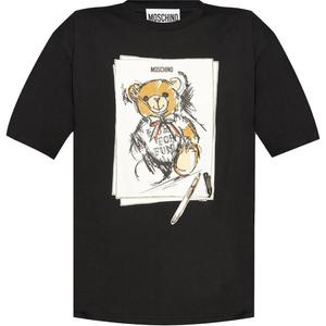 Футболка с принтом MOSCHINO, черная
