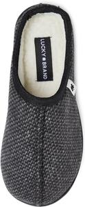 Тапочки Lucky Brand для мальчиков из микрозамши с шерповой подкладкой, теплые и уютные, для дома и улицы, с мягкой плюшевой подкладкой, удобные слипоны, Charcoal