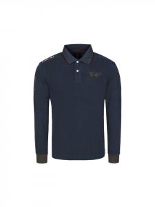 Рубашка-поло с длинными рукавами MBP300 темно-синего цвета La Martina