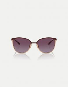 Солнцезащитные очки Vogue Rectangle с фиолетовыми линзами в цвете бордо/розовое золото