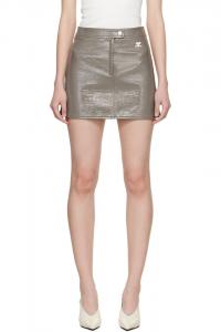 Courrèges Виниловая мини-юбка серого цвета (переиздание)