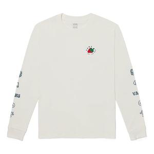 Футболка (WMNS) Vans Strawberry Printing Round Neck Pullover Long Sleeves Creamy White, кремовый