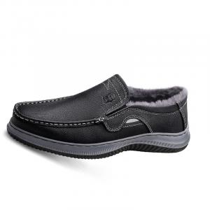 LAORENTOU Мужские повседневные кроссовки низкие на флисовой подкладке черные, цвет Black Fleece-Lined