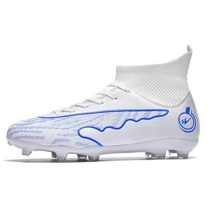 Футбольные бутсы унисекс с высоким верхом белый/синий Double Star 88