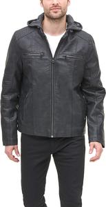 Мужская гоночная куртка Levi's из искусственной кожи, Black Buffed Cow Hooded