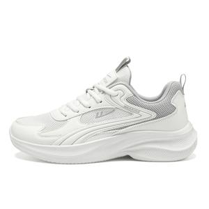 WARRIOR Мужские беговые кроссовки низкие черно-бело-серые с оранжевым, цвет White/Gray