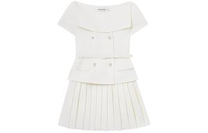 Self-Portrait Короткое платье с короткими рукавами Женское Слоновая кость Белый