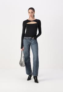 Топ с длинными рукавами TWIST CUTOUT  Gina Tricot, черный