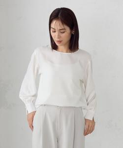 Блузка из полиэстеровой саржи с жемчужными пуговицами Comme Ca Ism, цвет White