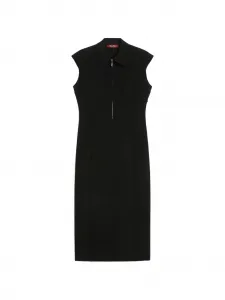 Платье миди Mstalga с воротником и застежкой-молнией Max Mara, черный