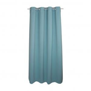 Люверсы для штор блэкаут 140х245 см. Гардина антрацит непрозрачная плотная штора Haus und Deko, темно-синий