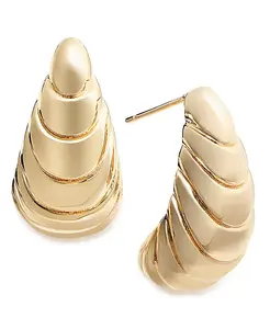 Серьга из серебра, позолоченной латуни с текстурой And Now This, gold