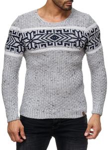 Пуловер RESLAD Strickpullover Norwegermuster, серый
