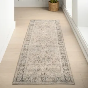 Ковер Hillstone Collection Brinly Traditional Vintage Medallion Area Rug nuLOOM, 81x244 см, серый