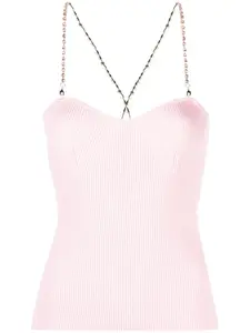 Трикотажный топ с кристаллами Blugirl, розовый