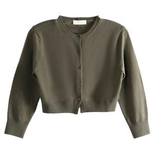 Куртка Amomento Round Neck Crop Cardigan, Brown