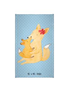 Mr. & Mrs. Panda Миниатюрное полотенце, лисица-мама, без слов, пастельно-голубого цвета